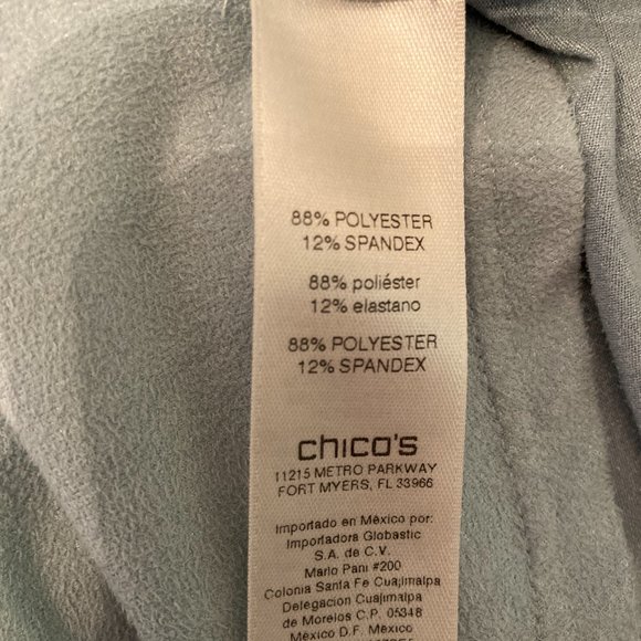Baby blue sueded blouse - Chico's size 3 - Picture 6 of 6